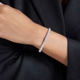  Meteora bangle Snow pavé, White, Rhodium plated 