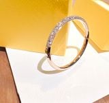  Meteora bangle Snow pavé, White, Rose gold-tone plated 