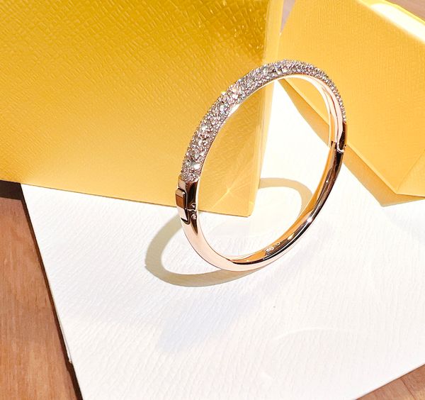  Meteora bangle Snow pavé, White, Rose gold-tone plated 