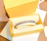  Meteora bangle Snow pavé, White, Rose gold-tone plated 