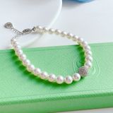  Lắc Swarovski Remix ngọc trai trắng - Swarovski Remix Collection strand White, Rhodium plated 