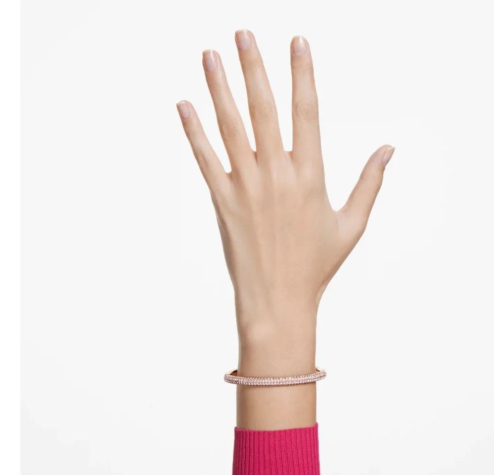  Stone bangle Pink, Rose gold-tone finish 