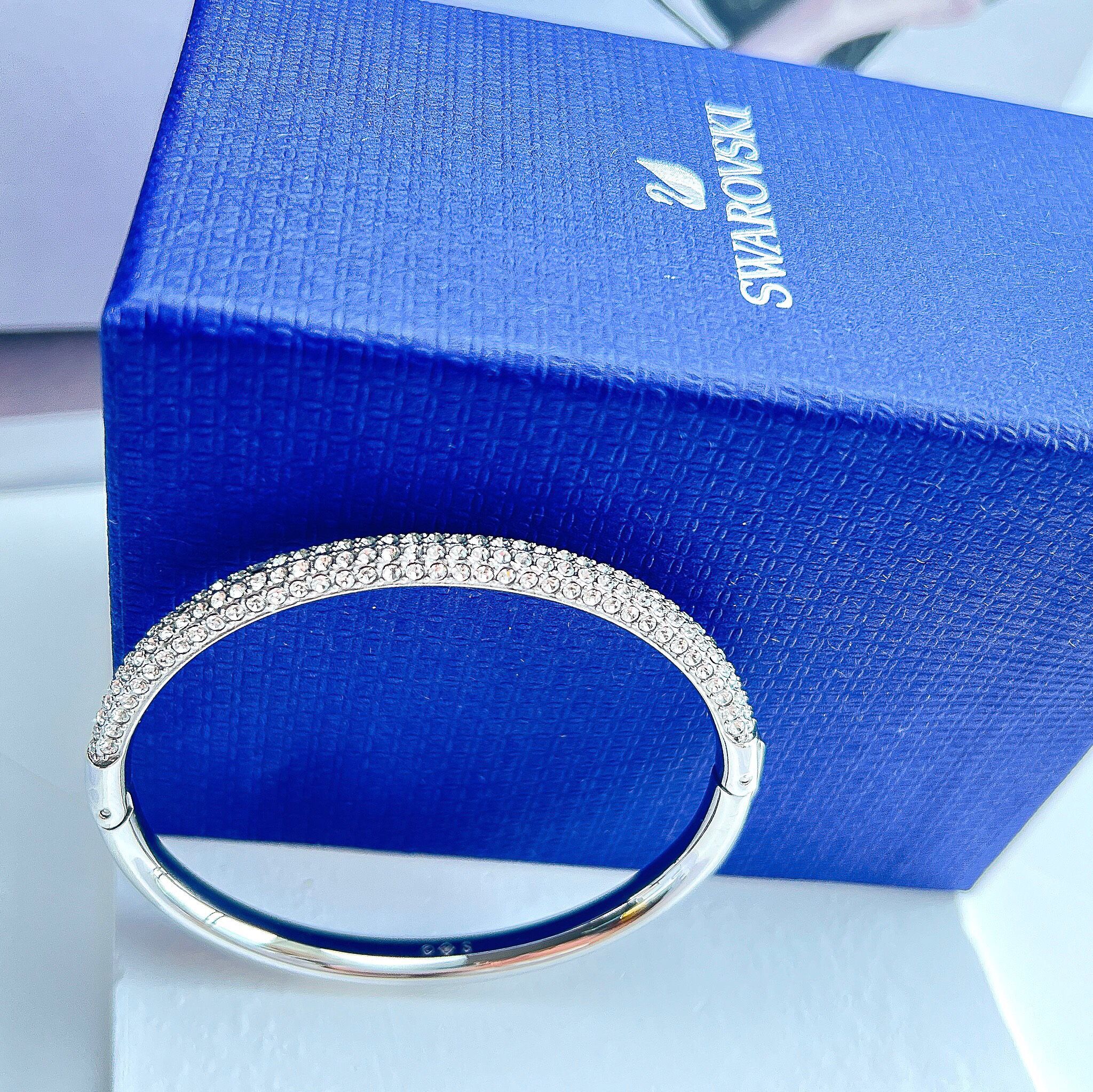  Vòng tay Swarovski Stone màu trắng - Swarovski Stone bangle - Size S 