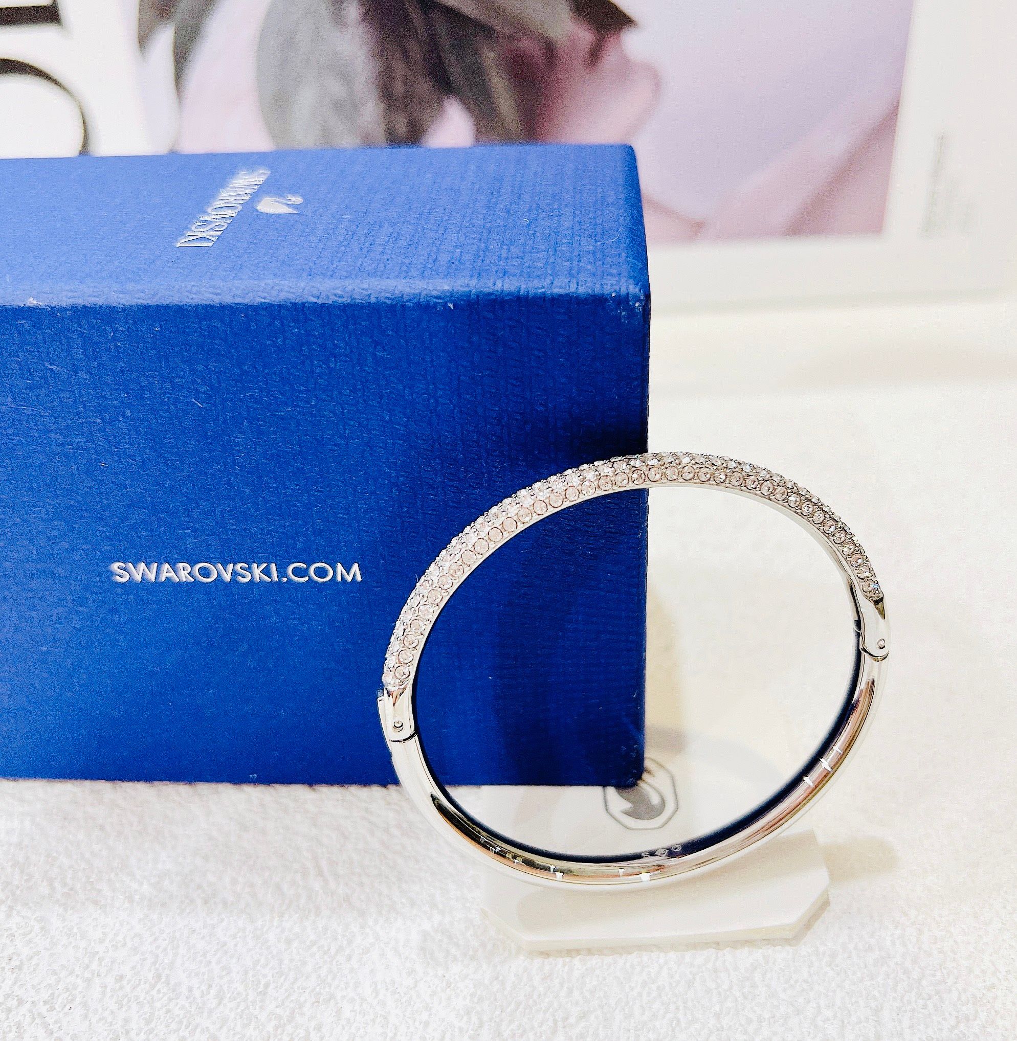  Vòng tay Swarovski Stone màu trắng - Swarovski Stone bangle - Size S 