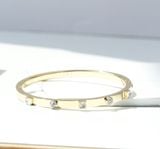  Vòng tay Swarovski Thrilling tone vàng size M - Swarovski Thrilling bangle Mixed cuts, White, Gold-tone plated 