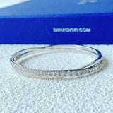  Vòng tay Twist trắng size S - Twist bangle White, Rhodium plated size S 