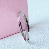  Vòng tay Twist trắng size S - Twist bangle White, Rhodium plated size S 