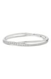  Vòng tay Twist trắng size S - Twist bangle White, Rhodium plated size S 