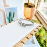  Vòng tay Swarovski Twisty (dành cho cổ tay nhỏ) - Swarovski Twisty bangle Pear cut, White, Rhodium plated 