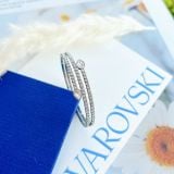  Vòng tay Swarovski Twisty (dành cho cổ tay nhỏ) - Swarovski Twisty bangle Pear cut, White, Rhodium plated 
