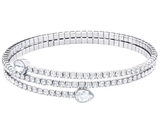  Vòng tay Swarovski Twisty (dành cho cổ tay nhỏ) - Swarovski Twisty bangle Pear cut, White, Rhodium plated 
