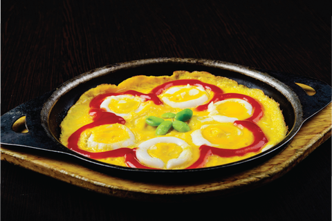 イカたま焼き/ Boilded Squid and Egg  on Frying Pan | Mực chiên trứng