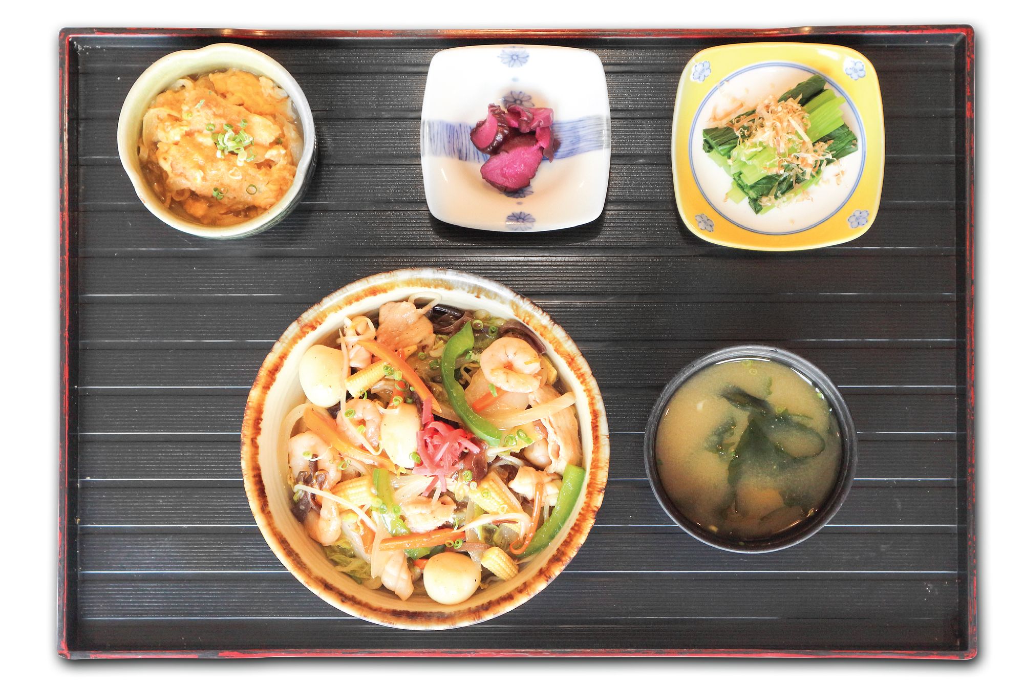 中華丼/ Vegetables, pork with rice | Cơm rau xào thập cẩm