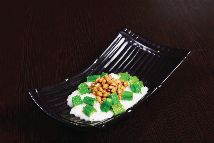 山芋とろろ　納豆　オクラ 和え/ Japanese Yams Grinded | Khoai mỡ tương hột và đậu bắp