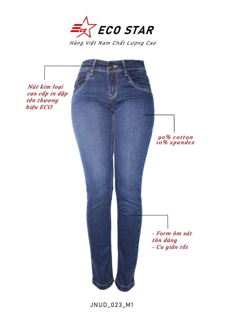 Quần Jeans Dài Nữ (JNUD-023-M1)