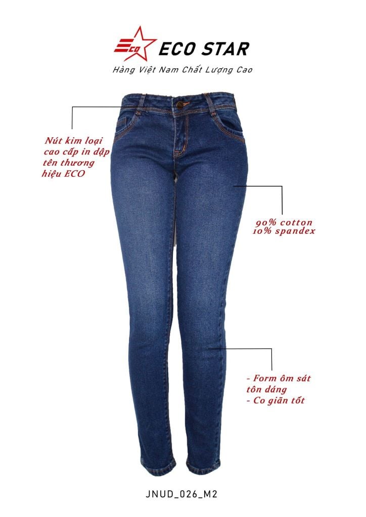 Quần Jeans Dài Nữ (JNUD-026-M2)