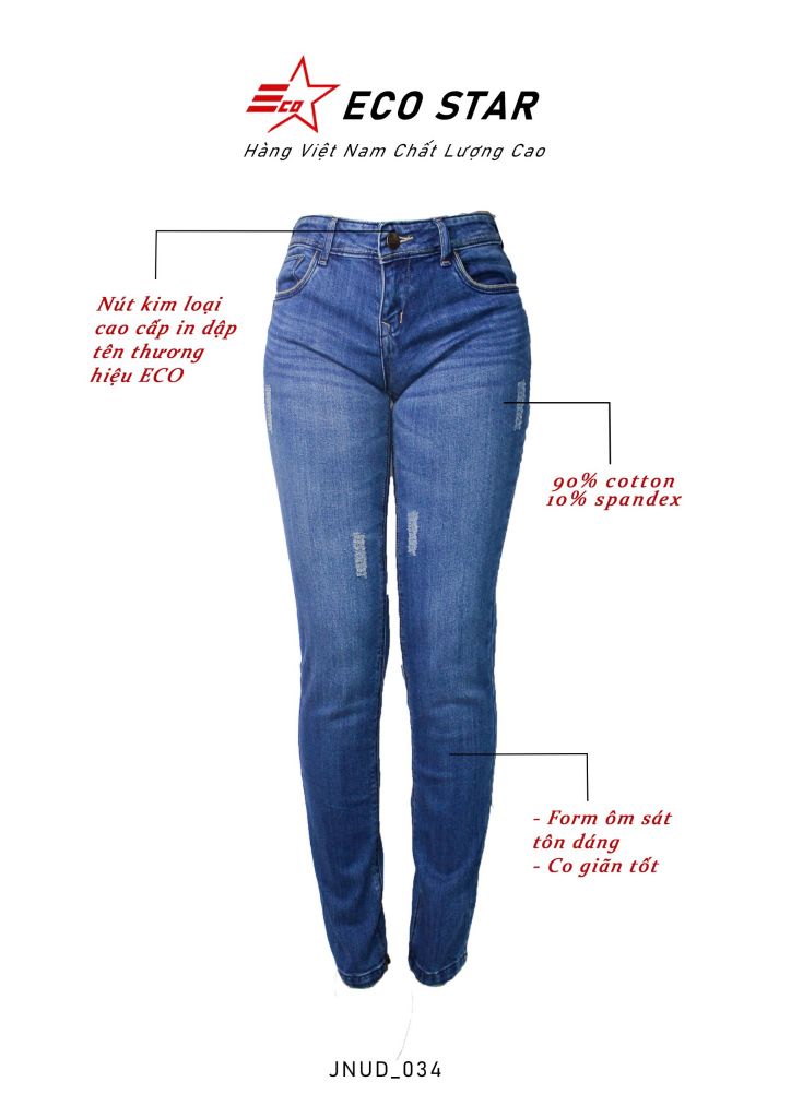 Quần Jeans Dài Nữ (JNUD-034)