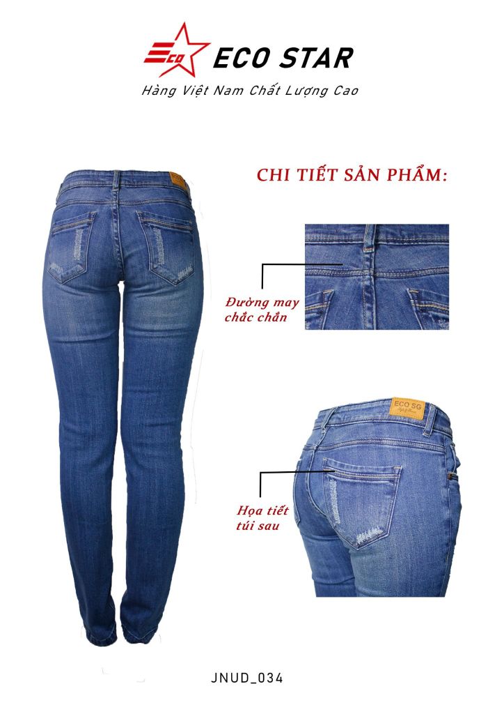Quần Jeans Dài Nữ (JNUD-034)