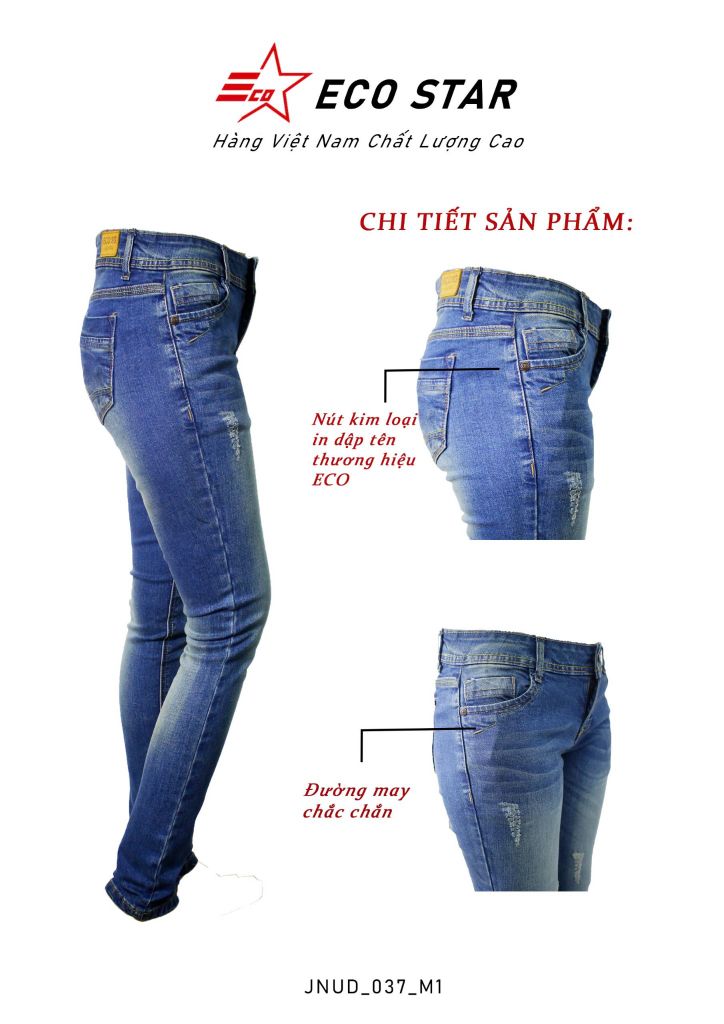 Quần Jeans Dài Nữ (JNUD-037-M1)