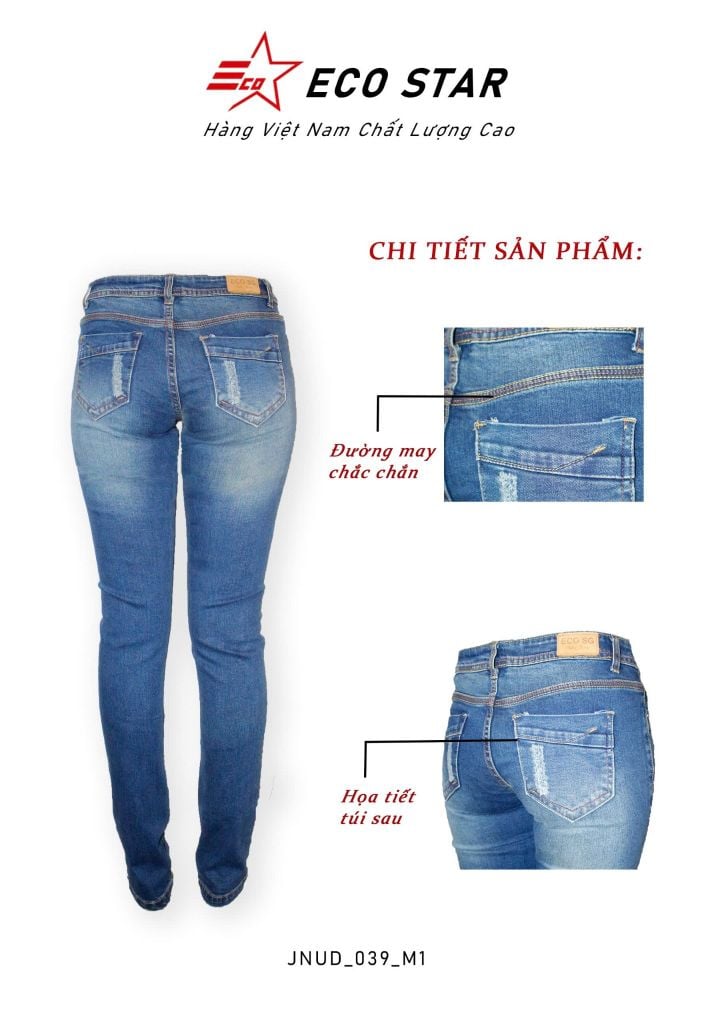 Quần Jeans Dài Nữ (JNUD-039)