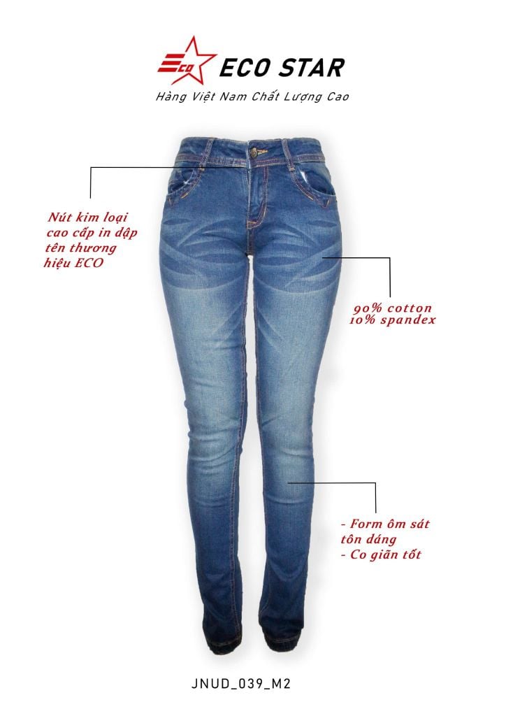 Quần Jeans Dài Nữ (JNUD-039)