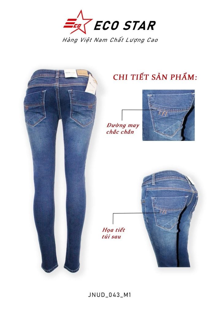 Quần Jeans Dài Nữ (JNUD-043)