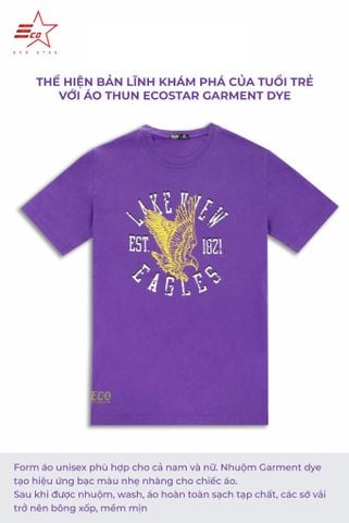 ECOSTAR, t-shirt garment dye , cổ tròn, Purple,TM-010-M3-I0005