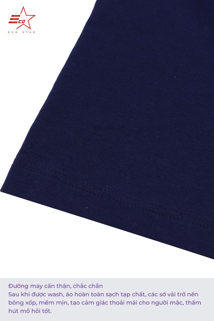 ECOSTAR, t-shirt Soft wash , cổ tròn, Navy,TM-009-M2-I0001