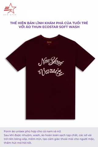 ECOSTAR, t-shirt Soft wash , cổ tròn, red,TM-009-M1-I0001