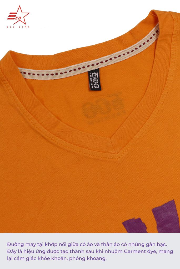 ECOSTAR, t-shirt garment dye , cổ tròn,  Organe,TM-011-M1-I0007