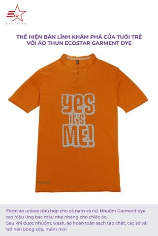 ECOSTAR, t-shirt garment dye , cổ trụ,Orange,TM-012-M3-I0003