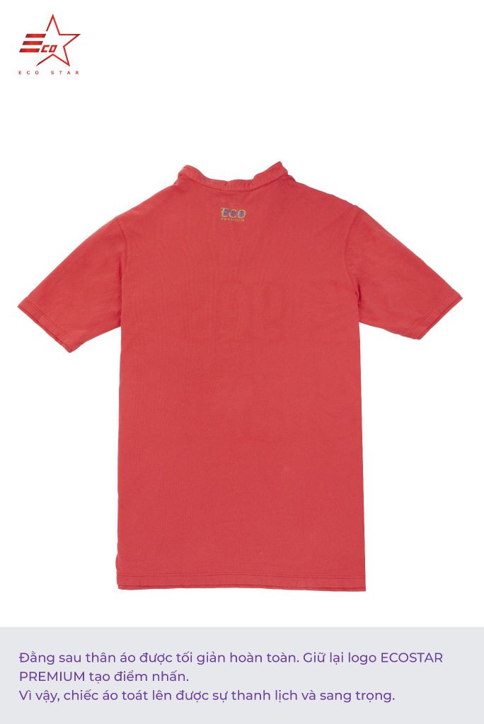 ECOSTAR, t-shirt garment dye , cổ trụ, Red,TM-012-M2-I0003