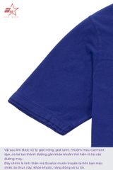 ECOSTAR, t-shirt garment dye , cổ trụ, Navy,TM-012-M1-I0003