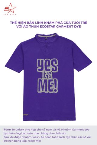 ECOSTAR, t-shirt garment dye , cổ trụ, Purple,TM-010-M5-I0002