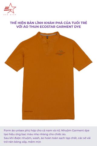 ECOSTAR, t-shirt garment dye , cổ trụ, Orange,TM-012-M2-I0002