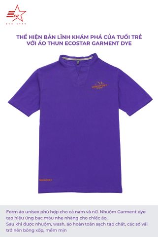 ECOSTAR, t-shirt garment dye , cổ trụ, Purple,TM-012-M3-I0002