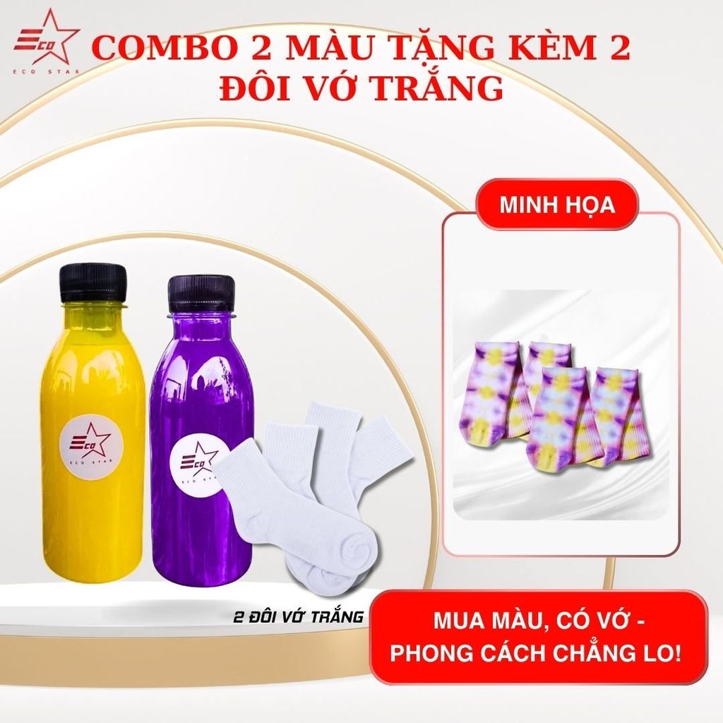 Combo 2 Chai Màu Nhuộm Vải Handmade Ecostar & Tặng 2 Đôi Vớ Trắng – Tự Tay Sáng Tạo Phụ Kiện Độc Đáo Giá 68k