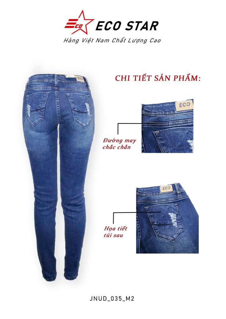 Quần Jeans Dài Nữ (JNUD-035)