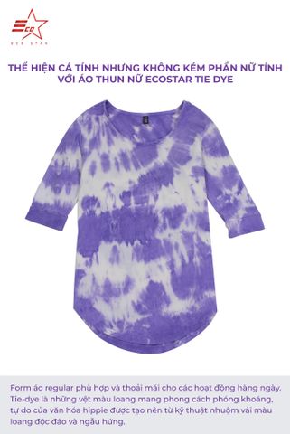 ECOSTAR, t-shirt tie dye , cổ tròn, Purple,TW-010FS-M2-I0000