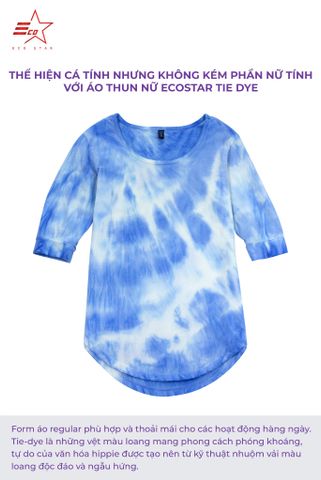 ECOSTAR, t-shirt tie dye , cổ tròn, Blue,TW-010FS-M4-I0000