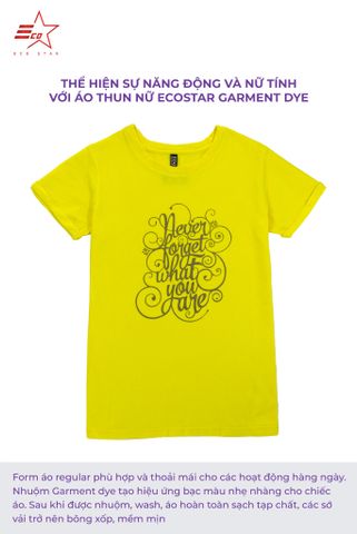 ECOSTAR, t-shirt garment dye , cổ tròn, YELLOW,TW-001-M2-I0001