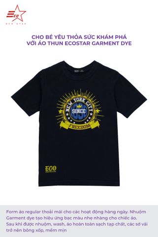 ECOSTAR, t-shirt garment dye , cổ tròn, Black,TB-007-M4-I0005