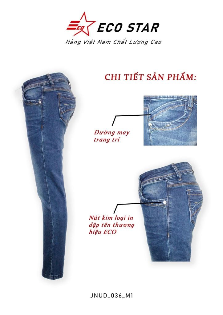 Quần Jeans Dài Nữ (JNUD-036-M1)