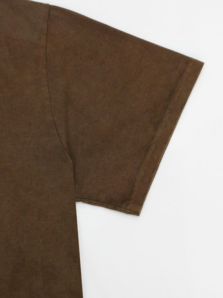 Áo phông nam Garment Dye form boxy (nâu rêu)