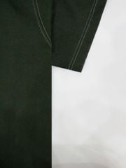 Áo phông nam Garment Dye form boxy viền trắng (Xanh rêu)