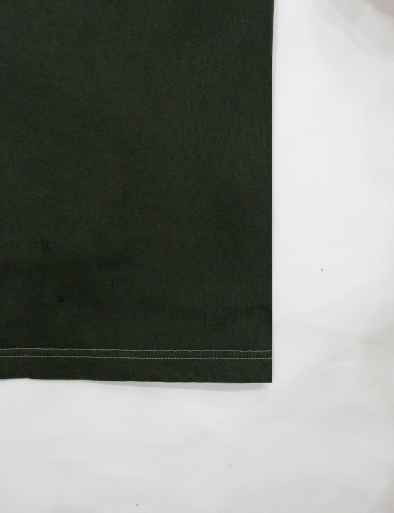 Áo phông nam Garment Dye form boxy viền trắng (Xanh rêu)