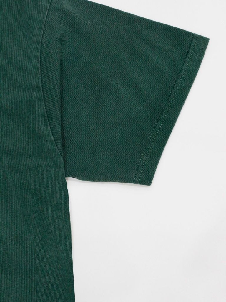 Áo phông nam Garment Dye form suông (Xanh lá)