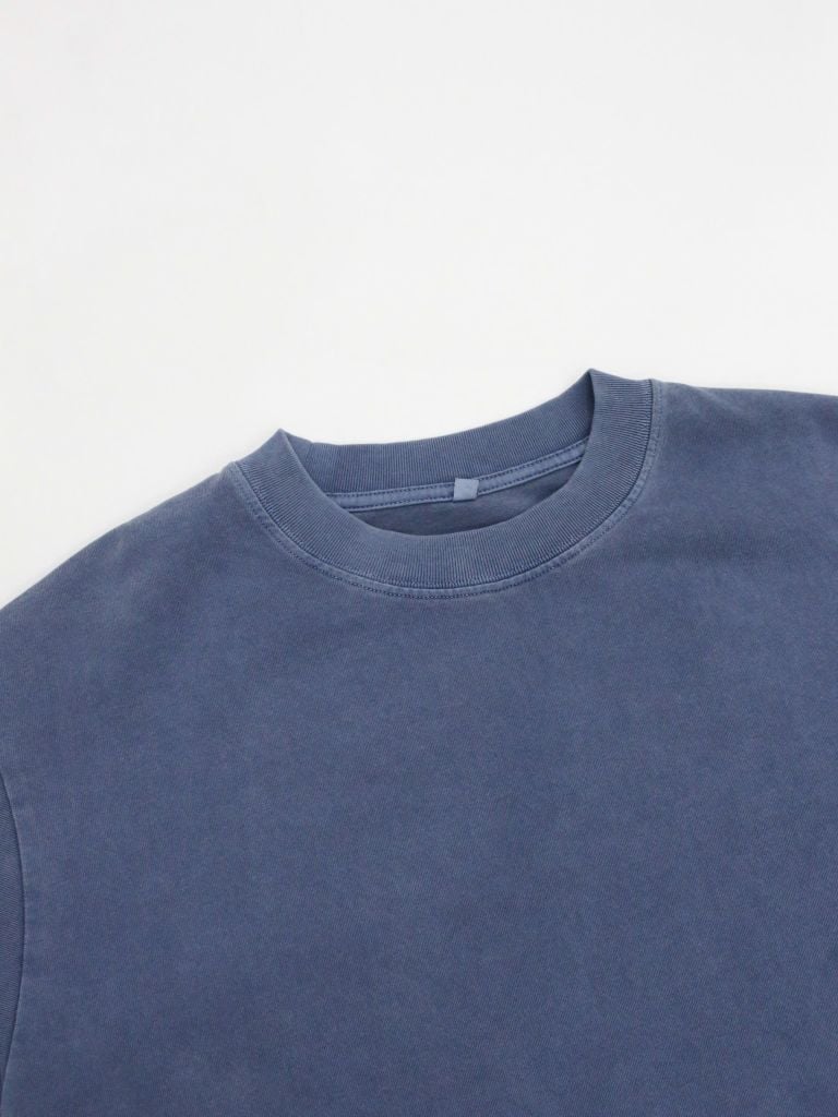 Áo phông nam Garment Dye form suông (Xanh dương)