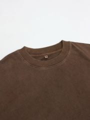 Áo phông nam Garment Dye form suông ( Nâu đỏ)