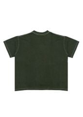 Áo phông nam Garment Dye form boxy viền trắng (Xanh rêu)